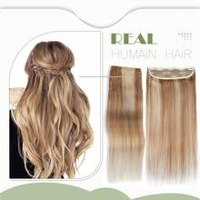 8-24in Natural 100% Remy Human Hair Extensions One Piece Clip In Weft Half Full Head 5CLIPS Seamless Easy To Install Black Brown Blonde Highlight - #27 Dark Blonde - View 10