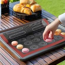 1/2pcs Double-Sided Silicone Macaron Baking Mat With Patterned Design, Non-Stick Oven Tray Liner For Pastries, Cookies, Breads, Desserts, Easy To Clean And Durable Kitchen Silicone Macaron Baking Mat - Multicolor - View 8