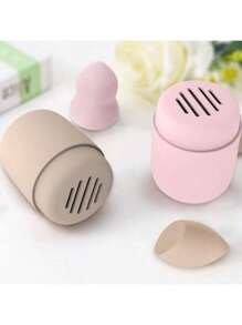 Portable Beauty Egg Organizer Silicone Dustproof Powder Puff Sponge Tray Makeup Eggs Drying Dispenser Carrying Case