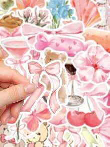 50pcs Pink Series Stickers For Laptop, Notebook, Phone Case, Decoration Back To School