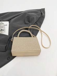Bolsa de Festa Elegante Branca Feminina - Embelezada com Strass, Bolsa de Ombro e Tiracolo Chique, Clutch de Presente com Decoração Dourada