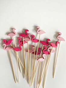 25/30/Pcs, Hawaiian Luau Assorted Picks Tropical Cocktail Bamboo Toothpicks, Cactus Cocktail Toothpicks, Fruit Swabs, Wooden Decorative Sticks For Appetizers, Fruit Salad Toothpick Decoration, Home Accessories, Christmas Decorations