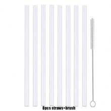 Replacement Straws Compatible With Stanley 14-40 Oz Tumblers, Reusable Long Straws With Straw Cleaning Covers, 12.2 "Plastic Straws For Cup And Bottle Accessories,School Supplies