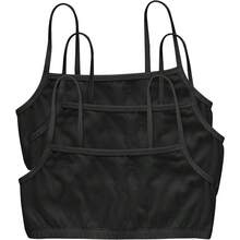 Women's Cotton String Bralette (3 Pack) - Black/Black/Black - View 1