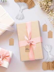 100 Stücke Kraftpapier Preis-/Geschenkanhänger, blanko beschreibbare Preisschilder mit Aufhänge-Gummischlaufe, kleine Markierungs-Anhänger für Geschenkverpackung, Kleidung, Schmuck-Preisauszeichnung