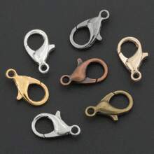 350pcs/Box DIY Jewelry Findings Kit, Includes: 50pcs Lobster Clasps, 100pcs Open Jump Rings, 100pcs Crimp Beads, 100pcs Double Cones, Sturdy & Easy To Operate, Jewelry Connectors, Charms, Pendants, Beading Supplies For DIY Crafting, Necklace, Bracelet Making