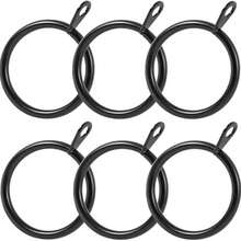 20pcs/40pcs Set Curtain Rings, Curtain Hooks, Shower Curtain Rings, Curtain Accessories, Black Curtain Rod, Set Includes 20 Black Metal Curtain Rings And 20 Black Metal Curtain Hooks, Suitable For 19-23mm Curtain Rods, Recommended For 19mm/0.7 Inch Rods - Multicolor - View 3