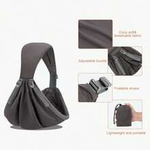 Multi-Functional Baby Carrier For Newborns To Toddlers, Multi-Purpose Baby Wrap And Baby Carrier Pre-Packaged Baby Carrier Wrap For Newborns Soft And Elastic Baby Carrier 7-35 Pounds - 深灰色 - 查看 4