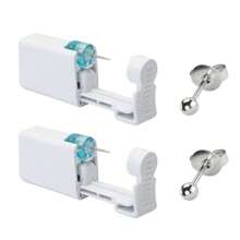 2 pezzi Kit per foratura orecchie fai da te con orecchini incorporati - Set di strumenti per foratura orecchie usa e getta