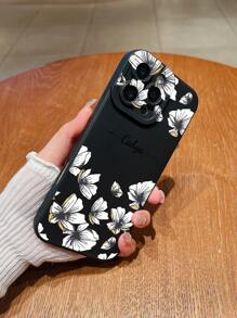 1 Stück DIY individuell gestaltetes Handyhülle, matter Silikon, neues weißes Blumenmuster Design, DIY personalisierte Signatur, hochauflösender UV-Druck, Linsenschutz Handyhülle kompatibel mit iPhone 16 Pro Max/16 Pro/15 Pro Max/14 Pro Max/13 Pro Max, A12, A13, A14, A15, A52, A54, A55, 13C, OPPO A15, OPPO A17, Honor X6A, X7B, X8B, X6, S23 Ultra, S24 Ultra, A52S, VIVO, OPPO, SAM, Redmi, geeignet als Geschenk und für den täglichen Gebrauch