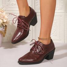 女士时尚优雅皮革扣环一脚蹬鞋，适合婚礼、派对、办公室、家居、健身房、户外穿着 - 棕色 - 查看 4