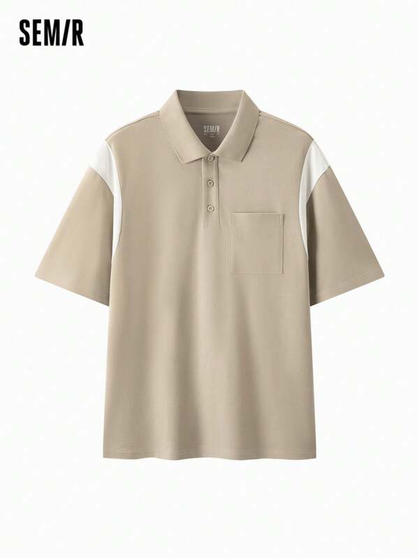 SEMIR Polo rafraîchissant pour homme, t-shirt à manches courtes blocs de couleurs antibactérien, mode décontractée pour l'été 2025