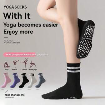 5 pares de calcetines especializados para mujeres antideslizantes para yoga, calcetines para pilates, que absorben la humedad y los impactos, adecuados para baile en interiores, deportes y ejercicio