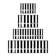 1/2 Set Modern Minimalist Black And White Striped Carpet, Living Room Carpet, Outdoor Carpet, Decorative Carpet, Hallway Carpet, Easy-To-Clean Carpet, Ideal For Bedrooms, Kitchens, And Entryways.