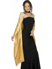 BlackButterfly Satin Shawl Bridesmaid Wedding Wrap Scarf - 水鴨藍 - 查看 6