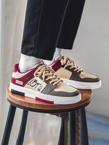 Giày thể thao cổ thấp thường ngày đa năng cho nam 2025, giày hiệu Burgundy thiết kế nguyên bản, phù hợp với thanh thiếu niên và trang phục thường ngày (dây giày theo kiểu ngẫu nhiên) - Màu Đỏ Sâu - Xem 3