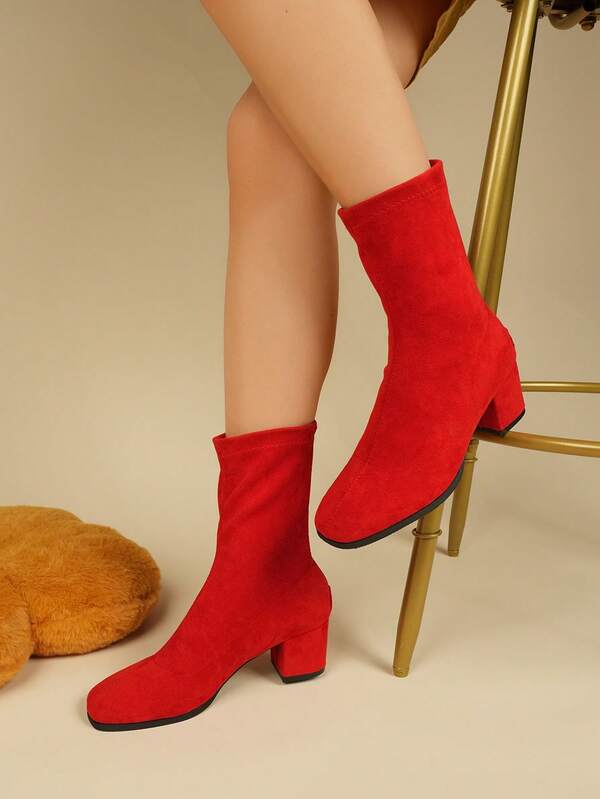 1 Pair Women's Fashion Casual Comfortable Zipper Back Short Boots, Women's Casual Vacation Suede Short Boots, Women's Autumn/Winter Short Boots