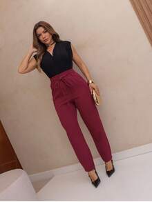 Fleur D'hiver Mode Straight Tailor Dress Pants - Color caoba - Ver 7