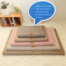 狗床和垫子，毛绒压花表面面料，防滑牛津底，蛋箱泡沫填充，可清洗，适用于狗笼和家庭，多种颜色可选，冬季保暖 - 灰色 - 查看 5