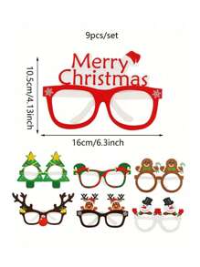 9 Pcs Paper Christmas Glasses Bulk Holiday Glasses Frames Christmas Sunglasses Fun Christmas Accessories Christmas Party Decorations Costume Eyeglasses For Photo Props Favors 9pcs Christmas Paper Glasses Christmas Party Favors Supplies