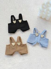 The First/Second Generation (For Labubu) Work Pants Set - Denim Set, Doll Jumpsuit, Toy Dress Up, Camisole Shorts, Suitable For Matching Clothes With Various Doll Pendants, 10cm Vest And Vinyl Face, Cute Character Doll Costumes, Cute Little Vest, Very Suitable For Birthdays And Holidays, Is A Great Gift, Halloween Gift, (Compatible With Labubu)