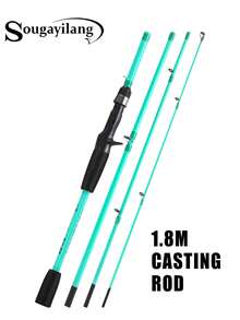 SOUGAYILANG 1.8米/1.98米/2.1米四节伸缩式钓竿，超轻碳纤维材质，4-10磅，ABS材质轮座，舒适EVA手柄 - 綠色 - 查看 12