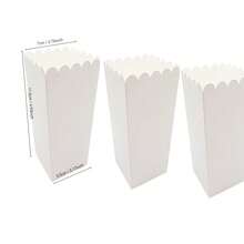 10 件白色爆米花盒、迷你纸质爆米花容器、派对和节日用纸板爆米花架