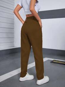 MODA MO, REF: 505 Women's Dress Pants, High Waist, Casual, Sophisticated, Elegant, Modern, Casual, Blogger, Striped, Refined Look, Comfortable, Summer  3.3. - 鏽棕色 - 查看 2