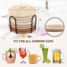Set de 4 piezas/8 piezas de posavasos absorbentes, posavasos minimalistas con forro de tela no tejida, adecuados para mesas de café, decoración del hogar, bares y regalos - Serie marrón