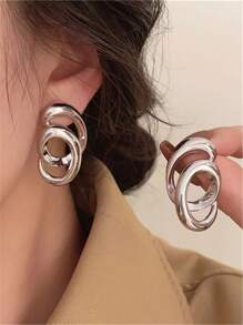 1 Paar vintage Cut Out rotierende Metall-Ohrringe, Frauen Partys, Reisen, Festivals, Bankette, Hochzeits-Accessoires
