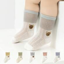 5 Pairs Baby Socks, Summer Children's Thin Mesh Mid-Calf Breathable Newborn Long Tube Socks