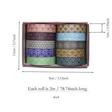 10 rotoli/scatola Nastro adesivo decorativo con animali carini, motivi geometrici, texture semplici, ideale per confezioni regalo, decorazione di album di ritagli e materiale scolastico, adatto per il fai da te e la decorazione. Forniture scolastiche, per il rientro a scuola