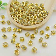 20pcs Copper Beads With Crystal Spacer Beads For DIY Jewelry Making