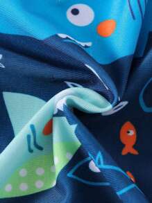 Nuevo traje de baño de una pieza con estampado de animales para bebés y niños pequeños, traje de baño de secado rápido para niños, traje de buceo de verano, protección solar