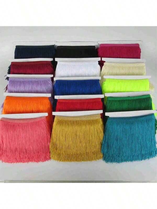 2 Yards/15cm Wide Lace Edge With Tassel DIY Decorative Fringe Trim, Sewing Accessories, Craft Supply, Silk Ribbon (Excluding Cardboard)