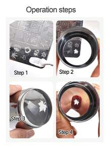 升级版高粘度硅胶印章，大号带盖，搭配印花转印印章，DIY美甲印花工具，美甲师必备