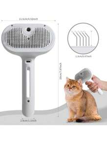 1 Peça Escova a Vapor para Gato, Escova 3 em 1 para Gatos para Remoção de Pelos e Tosa, Escova com Água para Gatos e Cachorros, Pente para Remoção de Pelos de Animais de Estimação de Pelo Curto e Longo, Escova Slicker de Autolimpeza com Botão de Liberação, Escova a Vapor para Gato/Cachorro, Escova de Banho para Gato, Escova a Vapor para Animais de Estimação, Escova para Gato com Água - Spray para Pelos de Animais de Estimação