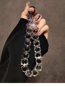 Black Hand Strap Wristlet Short Hanging Lanyard Phone Case Keychain Bag Pendant - Black - View 11