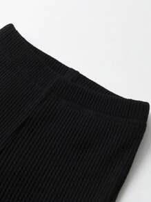 paquete de 3 pantalones para niñas, leggings de unicolor acanalado con volantes para bebés, pantalones acampanados para niñas pequeñas, tres piezas de pantalones acampanados con volantes para niños