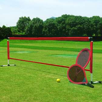 Rexco Garden Tennis Starter Play Set Kids Outdoor Fun Game Bat Racket Ball Net Stand