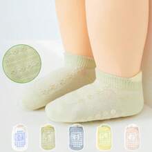 5 Pairs Assorted Baby Socks, Summer Children Thin Breathable Ankle Socks For Newborns, Toddlers, Net Design