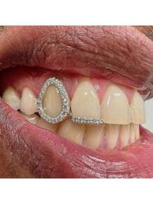 Gold Teeth Jewelry Gold Grillz Teeth Hip Hop Dental Jewelry Tooth Cap For Rappers, Halloween Costume & Streetwear Accessories
