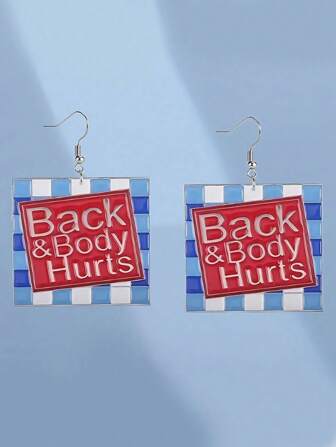 A Pair Of Playful Chessboard Acrylic Earrings For Women, Lightweight Acrylic 2D Earrings For Daily Wear And Street Style.