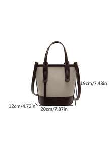 女士复古迷你水桶斜挎包 - 配有金色金属配件、拉链开合和可调节肩带，适合休闲或正式场合的多功能手提包，小尺寸斜挎包