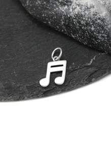 1pc Simple And Unique 925 Sterling Silver Music Note Charm DIY Pendant Delicate Jewelry Gift For Women Or Men