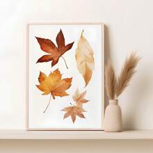 1pc, Canvas Hanging Picture, Framed Art Decoration, Ready To Hang, Wall Arts, Posters, Wall Art With Frame, Orange "Hello Fall", Wall Art, Autumn Leaves Prints, Modern Fall Decor, Pumpkin Decor, Fall Quotes Posters, Fall, Maple Leaf Decoration Posters, Halloween, Halloween Fall Decor, Room Decor, Dorm Decor ,Halloween Decor Home Decor