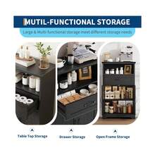 Farmhouse Bathroom Cabinet, Freestanding Storage Cabinet With Ample Storage Doors And Drawer For Bathroom, Kitchen, Laundry, Living Room, Bedroom - Black - View 7