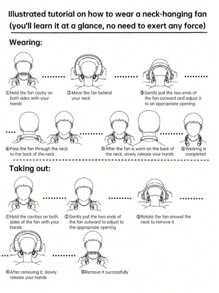 1pc Neck Hanging Fan, Bladeless Portable Neck Fan, Long Battery Life, 5 Adjustable Speeds, LED Display, Dimmable Light, Suitable For Students, Office, Outdoor Travel, Perfect Gift, Holiday Essential