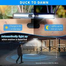 1 件装太阳能景观灯，户外防水太阳能夹超亮运动传感器灯，适用于庭院、花坛、栅栏、露营、装饰楼梯灯（默认白光）万圣节圣诞节感恩节礼物 - 黑色 - 查看 6