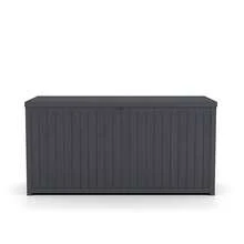 LIVINGANDHOME Living And Home 125L Waterproof Storage Box - Heavy-Duty Outdoor Garden Cushion Organizer With Lockable Lid  Black/Grey - Grey - View 8